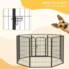 PawHut 8 Panels Heavy Duty Puppy Playpen, for Large, Medium Dogs, Indoor and Outdoor Use - Black - 5