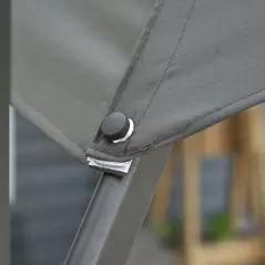 Outsunny 3(m) Offset Parasol Cantilever Hanging Umbrella 360° Rotation w/ Base Dark Grey - 9