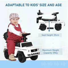 HOMCOM 3 in 1 Kids Children Ride on Push Car Toddler Sliding Car G350 Licensed Walker Foot to Floor Slider Push-Along with Horn Steering Wheel NO POWER Manual, White - 7