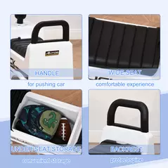 HOMCOM Compatible Kids Ride On Car Truck Mercedes Benz Licensed Toddler Foot To Floor Slider w/Under Seat Storage for 12 - 36 Months White - 4