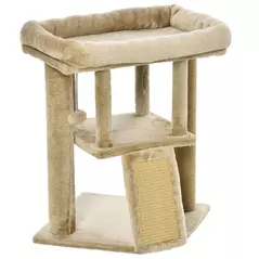 PawHut Cat Tree Tower for Indoor Cats Cat Scratching Post Climbing Activity Centre w/Jute Scratching Pad, Toy Ball, Cat House - Coffee - 8