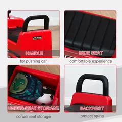 HOMCOM Compatible Kids Ride On Car Truck Mercedes Benz Licensed Toddler Foot To Floor Slider w/Under Seat Storage for 12 - 36 Months Red - 4