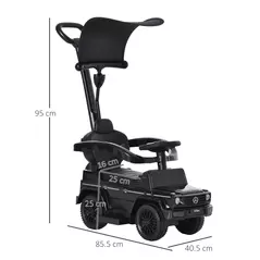 HOMCOM 3 in 1 Kids Children Ride on Push Car Toddler Sliding Car G350 Licensed Walker Foot to Floor Slider Push-Along with Horn Steering Wheel NO POWER Manual, Black - 3