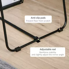 HOMCOM Full Length Dressing Mirror, Floor Standing or Wall Hanging, Aluminium Alloy Framed Full Body Mirror for Bedroom, Living Room, 50 x 161.5cm, Black - 8