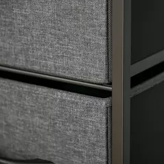 HOMCOM 4 Drawer Storage Chest Unit Home Cabinet w/ Shelves Home Living Room Bedroom Entryway Living Furniture, Black - 8