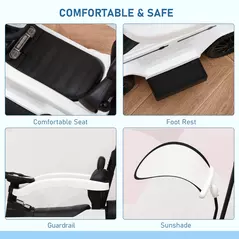 HOMCOM 3 in 1 Kids Children Ride on Push Car Toddler Sliding Car G350 Licensed Walker Foot to Floor Slider Push-Along with Horn Steering Wheel NO POWER Manual, White - 5