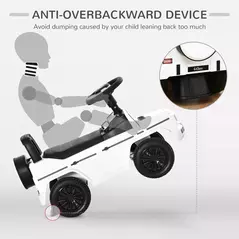 HOMCOM 3 in 1 Kids Ride On Car G350 Licensed Foot To Floor Slider Toddler Push Along NO POWER White 12-36 months - 6