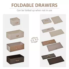 HOMCOM 5-Drawer Dresser Tower 3-Tier Storage Organizer with Steel Frame Wooden Top for Bedroom Hallway Closets - 4