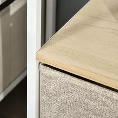 HOMCOM TV Stand Cabinet with 2 Foldable Drawers - Maple Colour - 8