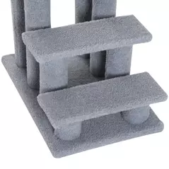 PawHut Dog Steps for Bed 4 Step Pet Stairs for Sofa Dog Cat Climb Ladder 63x43x60 cm Grey - 7