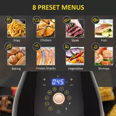 HOMCOM 5.5L 1700W Air Fryer, with Digital Display, 80-200℃ Temperature - 5