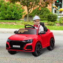 HOMCOM Audi RS Q8 Licensed Electric Car for Kids, 6V Kids' Electric Ride on with Remote Control, 7Ah Big Battery, Lights Bluetooth, Music USB, for 3-5 Years Old, Red - 2