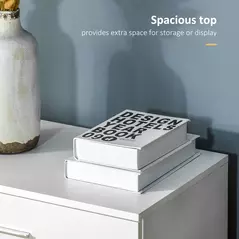 HOMCOM Chest of Drawers, 4 Drawers Storage Cabinet with Metal Rails, Anti-Tip for Playroom, Nursery Room, Hallway, etc - 5