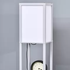 HOMCOM 3-Tier Floor Lamp, Floor Light with Storage Shelf, Reading Standing Lamp with Acrylic Shade for Living Room, Bedroom, Kitchen, Dining Room, Office, Dorm, 160cm, Grey - 7