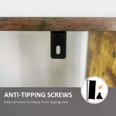 HOMCOM Industrial Storage Unit, 5 Tiers Bookcase with Open Compartments for Office Living Room, Bedroom, Rustic Brown and Black - 6