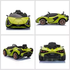 HOMCOM Lamborghini Sian Licensed 12V Electric Car for Kids 2 Motors Toy Car with Remote Control Music Lights MP3 for 3-5 Years Green - 8