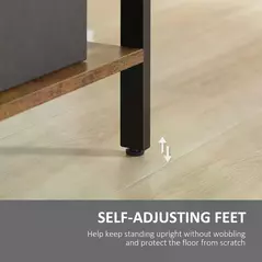 HOMCOM Industrial Storage Unit, 5 Tiers Bookcase with Open Compartments for Office Living Room, Bedroom, Rustic Brown and Black - 7