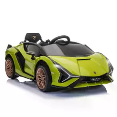 HOMCOM Lamborghini Sian Licensed 12V Electric Car for Kids 2 Motors Toy Car with Remote Control Music Lights MP3 for 3-5 Years Green - 1