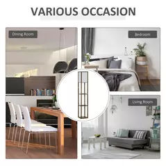 HOMCOM 3-Tier Floor Lamp, Floor Light with Storage Shelf, Reading Standing Lamp with Acrylic Shade for Living Room, Bedroom, Kitchen, Dining Room, Office, Dorm, 160cm, Brown - 6