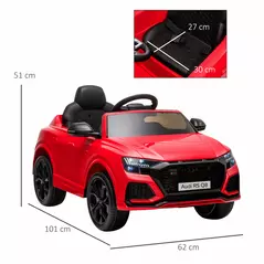 HOMCOM Audi RS Q8 Licensed Electric Car for Kids, 6V Kids' Electric Ride on with Remote Control, 7Ah Big Battery, Lights Bluetooth, Music USB, for 3-5 Years Old, Red - 3