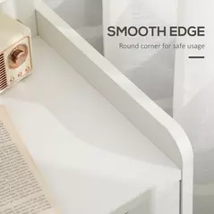 HOMCOM Bedside Table, Small Bedside Cabinet with 2 Drawers and Storage Shelves, Modern Nightstand for Bedroom, White - 4