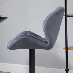 HOMCOM Adjustable Bar Stools Set of 2, Armless Upholstered Swivel Counter Chairs, Barstools with Back, Footrest, Dark Grey - 8