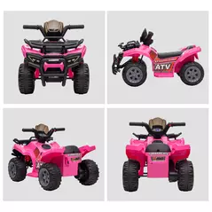 HOMCOM 6V Kids Electric Ride on Car Toddlers Quad Bike All Terrain Vehicle Toy With Music for 18-36 months Pink - 8