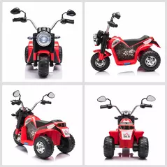 HOMCOM 6V Kids Electric Motorbike 3 Wheels Ride On Toy with Horn Headlights Realistic Sounds for Girl Boy 18 - 36 Months Red - 8