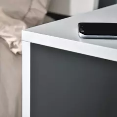 HOMCOM Modern Side Table Three Layer Bedside Table Nightstand with 2 Storage Shelves, for Living room, Bedroom, Grey - 7