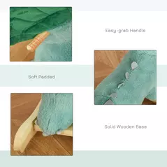 HOMCOM Plush Ride-On Rocking Dinosaur, with Sound - Green - 7