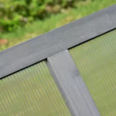 Outsunny Wooden Cold Frame, Small Polycarbonate Greenhouse for Plants with Openable & Tilted Top Cover, Grey, 100 x 65 x 40cm - 7