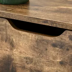 HOMCOM Industrial Shoe Cabinet with 2 Flip Drawers, Narrow Shoe Storage Cabinet for 12 Pairs, Freestanding Slim Shoe Storage Organiser for Entryway, Hallway, Rustic Brown - 9