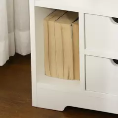 HOMCOM Bedside Table, Small Bedside Cabinet with 2 Drawers and Storage Shelves, Modern Nightstand for Bedroom, White - 9