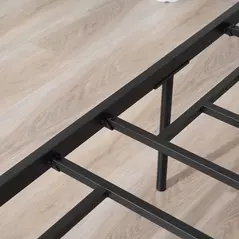 HOMCOM King Metal Bed Frame Solid Bedstead Base with Headboard and Footboard, Metal Slat Support and Underbed Storage Space, Bedroom Furniture, Black - 8