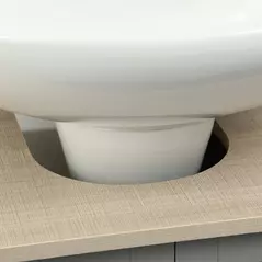 kleankin Under Sink Cabinet, Bathroom Vanity Unit, Pedestal Under Sink Design, Storage Cupboard with Adjustable Shelf, Grey - 7