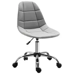 Vinsetto Ergonomic Office Chair with Adjustable Height and Wheels Velvet Executive Chair Armless for Home Study Bedroom Grey - 1