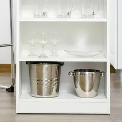 HOMCOM Bar Table, Dining Table with 4-Tier Storage Shelf for Breakfast Bar, Kitchen, Dining Room, Living Room, Grey - 9