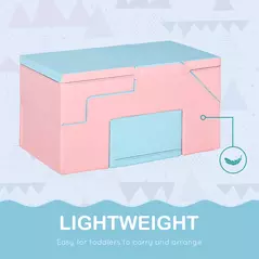 HOMCOM 2-piece Soft Play Set, Baby Foam Climber Block for Toddler 1-3 Years, Pink Blue - 5