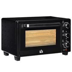 HOMCOM 21L Mini Countertop Oven, 100°C-230°C Adjustable Temp - Black - 1
