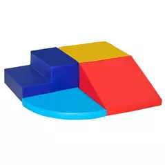 HOMCOM Soft Play 4-piece Climb and Crawl Foam Toddler Stairs and Ramp Colorful Children's Educational Software Activity Toys for Baby Preschooler - 1