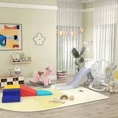 HOMCOM Soft Play 4-piece Climb and Crawl Foam Toddler Stairs and Ramp Colorful Children's Educational Software Activity Toys for Baby Preschooler - 9