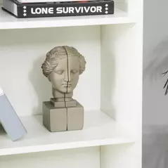 HOMCOM 6-Tier Tall Bookcase, Bookshelf with 4 Open Shelves and Double Door Storage Cabinet, Freestanding Display Rack for Living Room, Bedroom, Home Office, Study, 59 x 29 x 180cm, White - 9