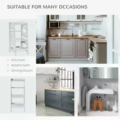 HOMCOM Kids Step Stool Toddler Kitchen Stool Tower with Adjustable Standing Platform, Grey - 7