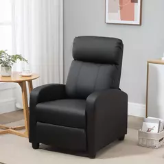HOMCOM Massage Recliner Armchair with 150° Recline, Faux Leather, Side Pocket, Black - 2