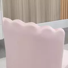 HOMCOM Velvet-Feel Shell Accent Chair - Pink - 8