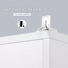 kleankin Tall Bathroom Storage Cabinet with Mirror, Freestanding Floor Cabinet Tallboy Unit with Adjustable Shelves, White - 7