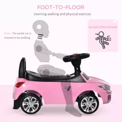 HOMCOM Ride on Car Baby Toddler Walker Foot to Floor Sliding Car Slider, Pink - 6