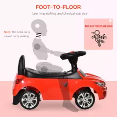 HOMCOM Ride on Car Baby Toddler Walker Foot to Floor Sliding Car Slider, Red - 6