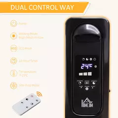 HOMCOM 2000W Digital Oil Filled Radiator, 9 Fin, Portable Electric Heater with LED Display, 24-Hour Timer, 3 Heat Settings, Safety Cut-Off and Remote Control, Black - 5