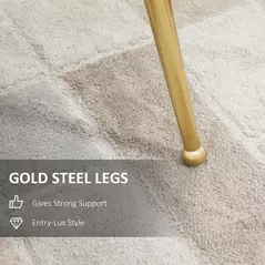 HOMCOM Velvet-Feel Shell Accent Chair - Pink - 4